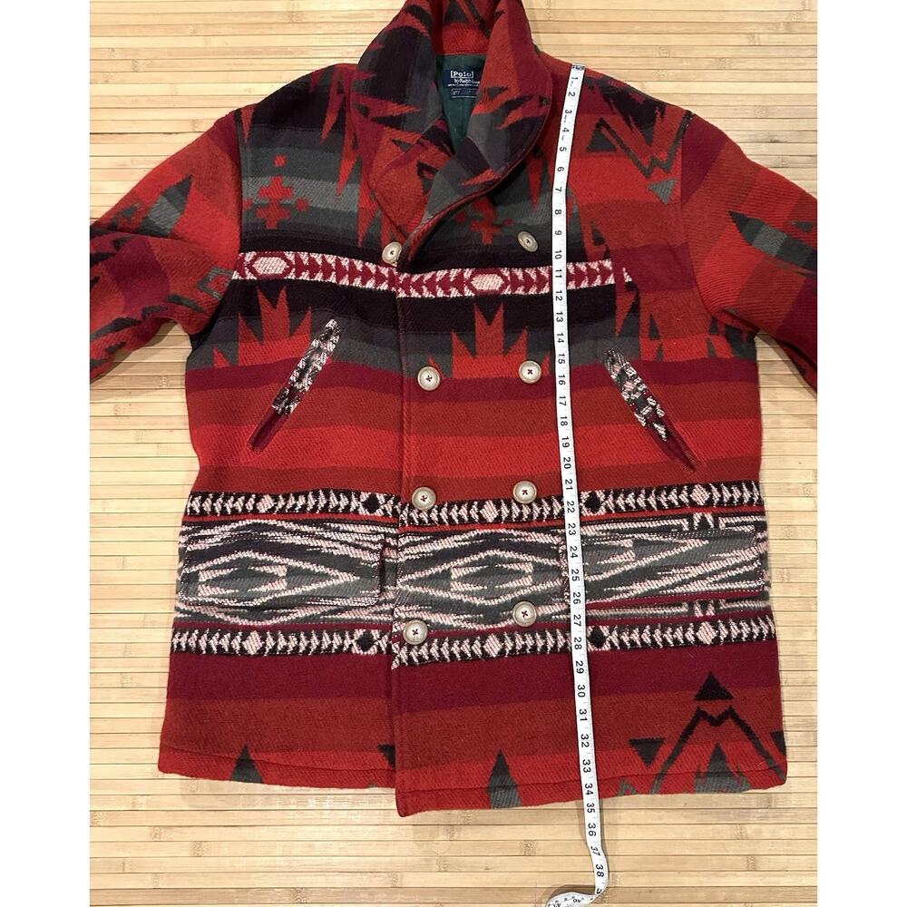 Vintage Ralph Lauren Polo Aztec Navajo Wool Jacket Quilted Inside RARE Sz Large - Picture 11 of 11